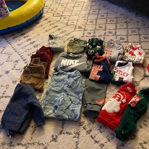Lot of baby boy clothes. Mainly 9-12 months and 12 month clothing.